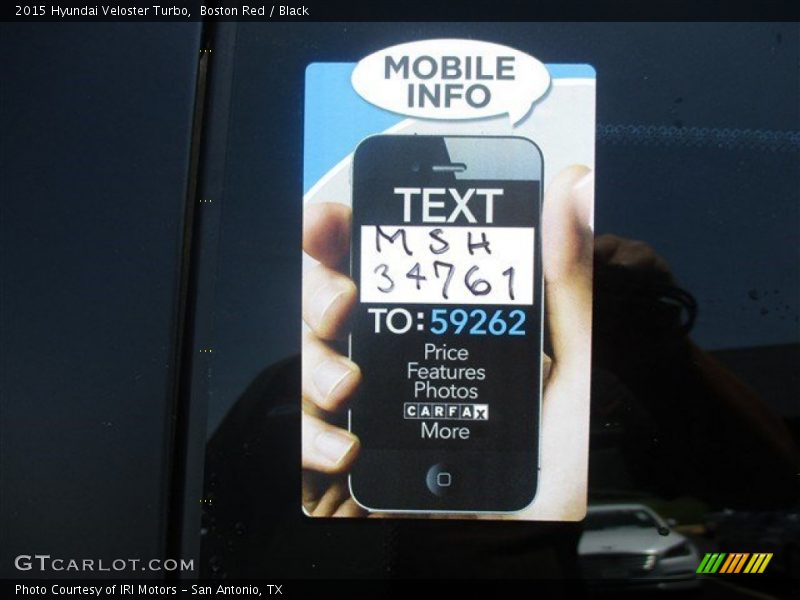 Boston Red / Black 2015 Hyundai Veloster Turbo