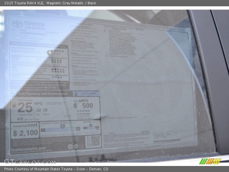 Magnetic Gray Metallic / Black 2015 Toyota RAV4 XLE
