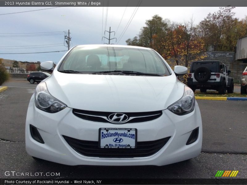 Shimmering White / Beige 2013 Hyundai Elantra GLS