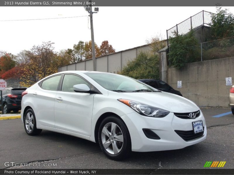 Shimmering White / Beige 2013 Hyundai Elantra GLS