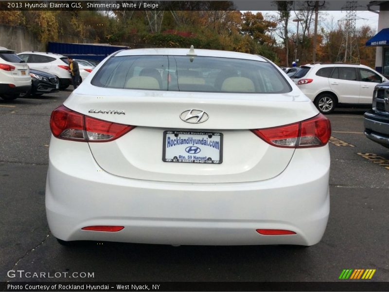 Shimmering White / Beige 2013 Hyundai Elantra GLS