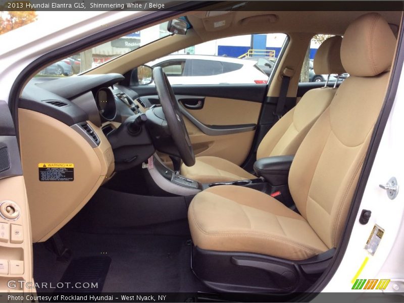 Shimmering White / Beige 2013 Hyundai Elantra GLS
