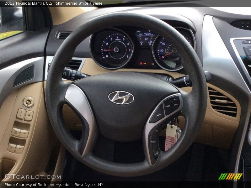 Shimmering White / Beige 2013 Hyundai Elantra GLS