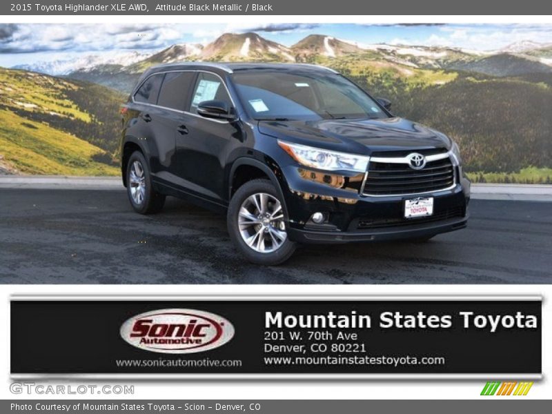 Attitude Black Metallic / Black 2015 Toyota Highlander XLE AWD