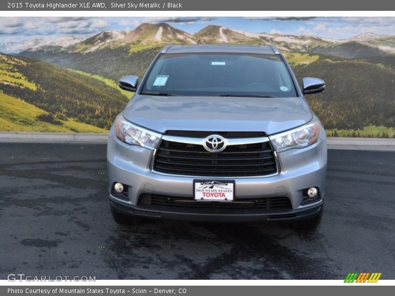 Silver Sky Metallic / Black 2015 Toyota Highlander XLE AWD