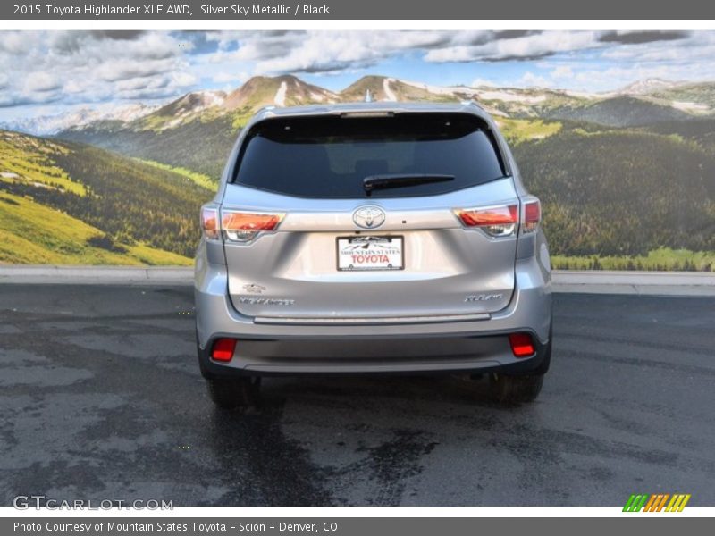 Silver Sky Metallic / Black 2015 Toyota Highlander XLE AWD