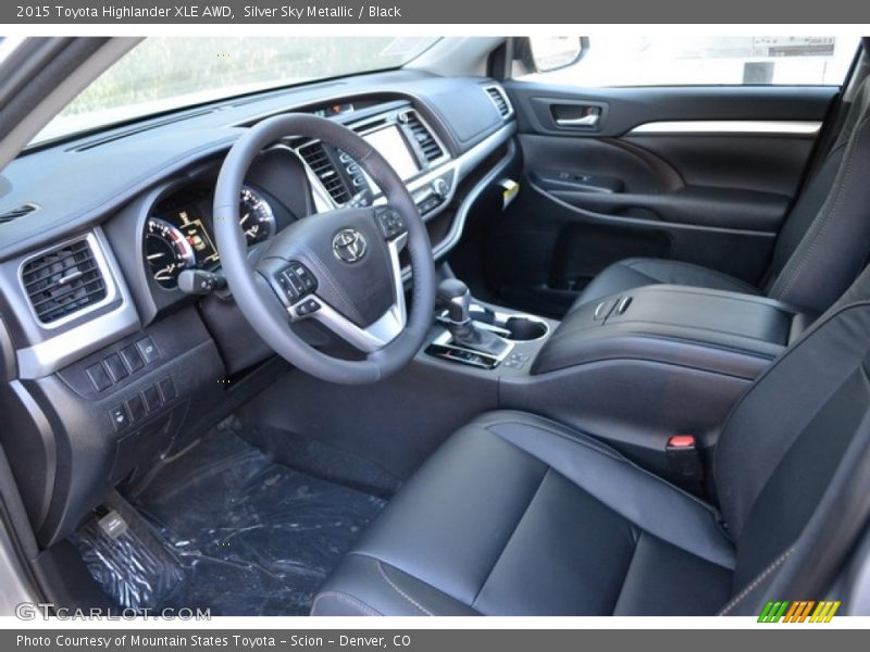 Silver Sky Metallic / Black 2015 Toyota Highlander XLE AWD