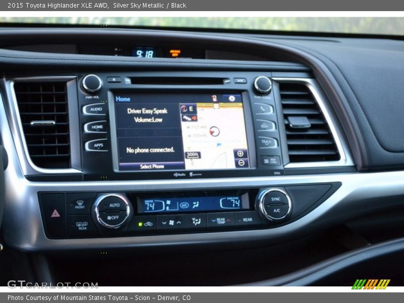 Silver Sky Metallic / Black 2015 Toyota Highlander XLE AWD
