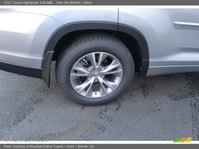 Silver Sky Metallic / Black 2015 Toyota Highlander XLE AWD