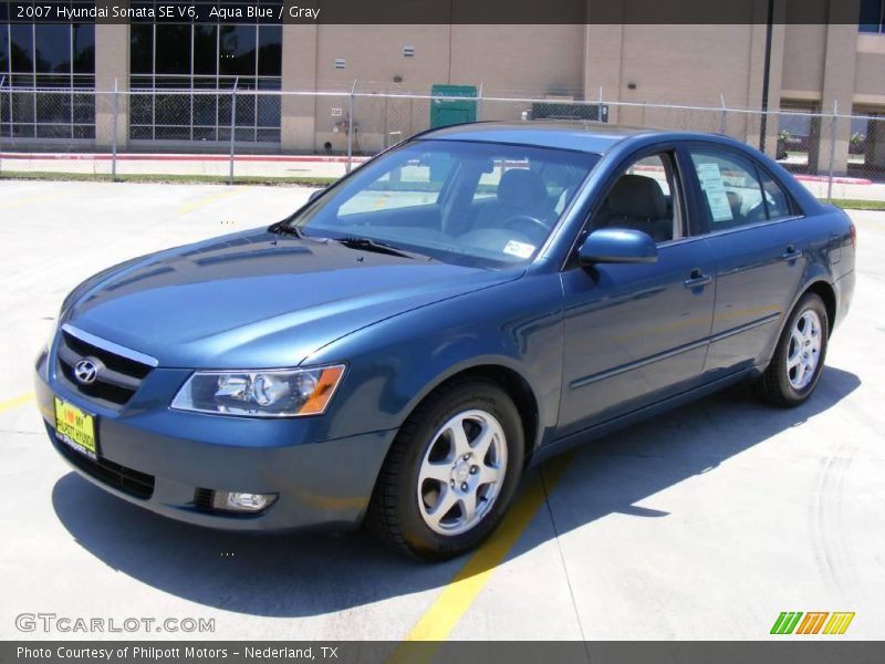 Aqua Blue / Gray 2007 Hyundai Sonata SE V6