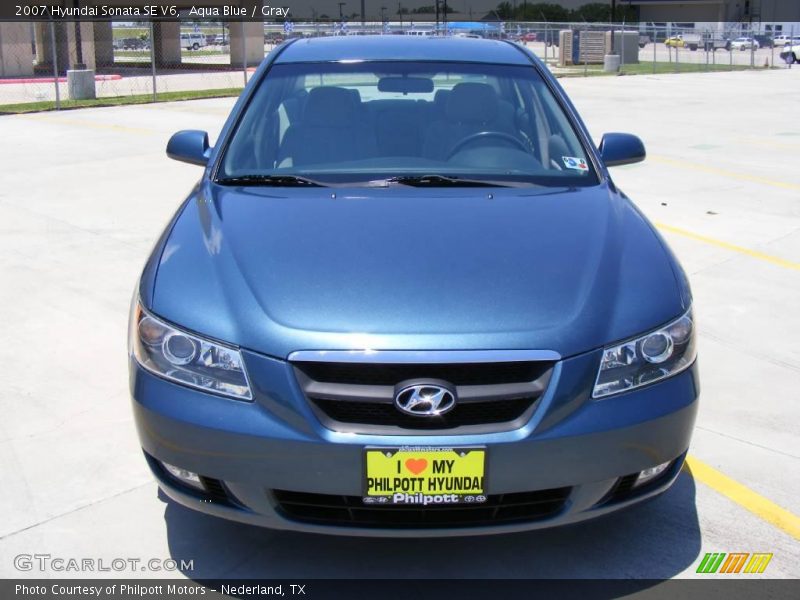 Aqua Blue / Gray 2007 Hyundai Sonata SE V6
