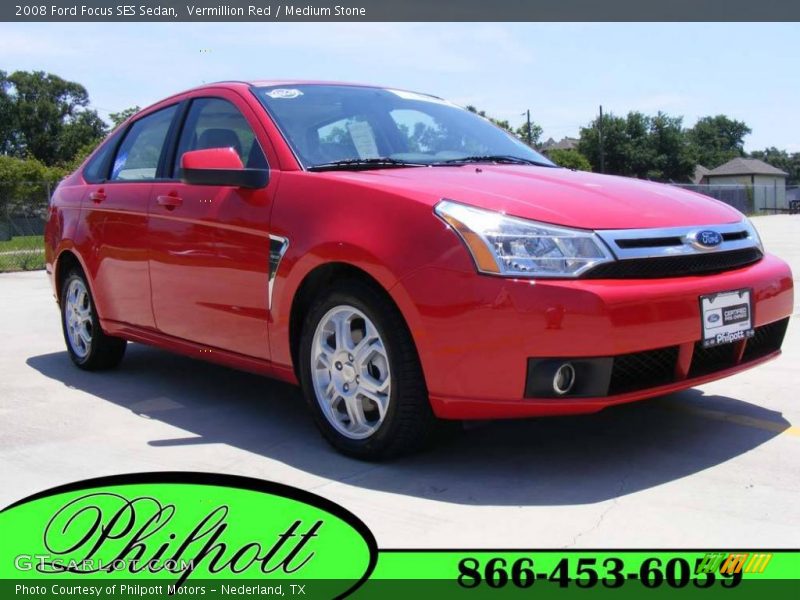 Vermillion Red / Medium Stone 2008 Ford Focus SES Sedan