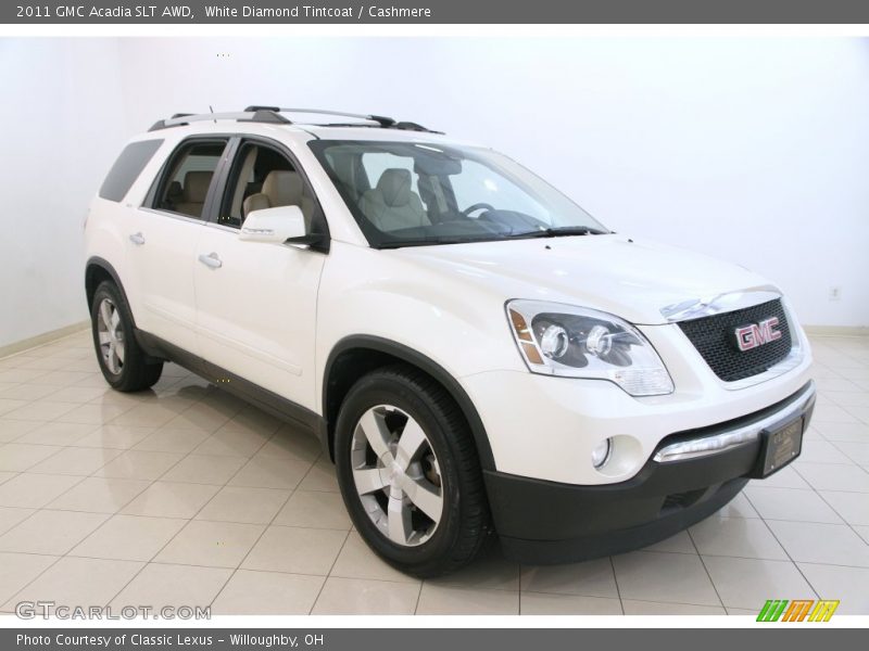 White Diamond Tintcoat / Cashmere 2011 GMC Acadia SLT AWD