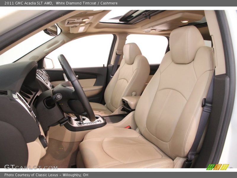 White Diamond Tintcoat / Cashmere 2011 GMC Acadia SLT AWD
