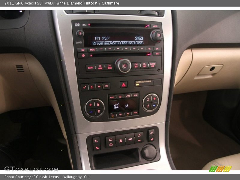 White Diamond Tintcoat / Cashmere 2011 GMC Acadia SLT AWD