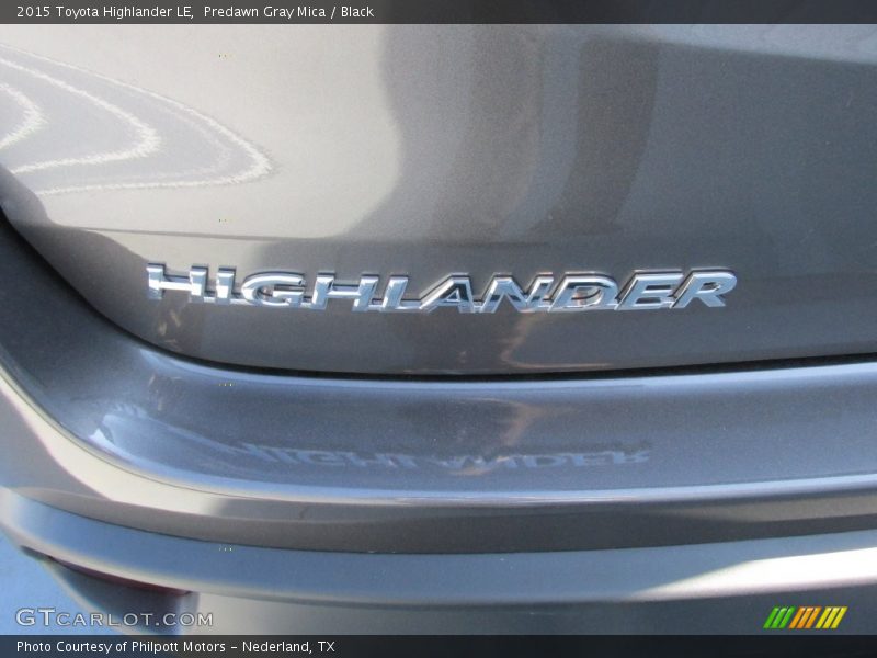 Predawn Gray Mica / Black 2015 Toyota Highlander LE