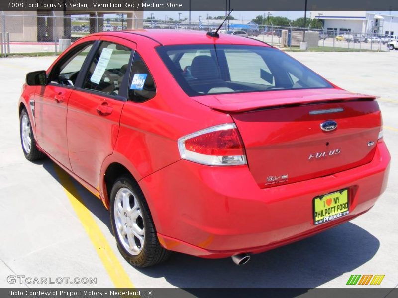 Vermillion Red / Medium Stone 2008 Ford Focus SES Sedan