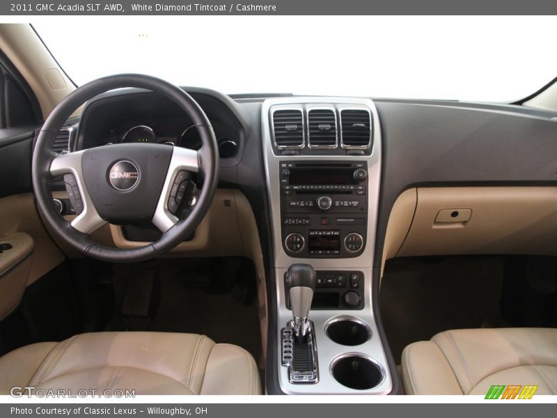 White Diamond Tintcoat / Cashmere 2011 GMC Acadia SLT AWD