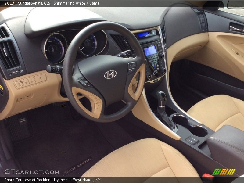 Shimmering White / Camel 2013 Hyundai Sonata GLS