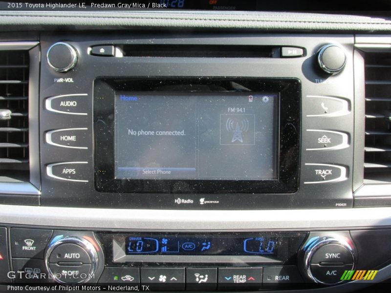 Predawn Gray Mica / Black 2015 Toyota Highlander LE