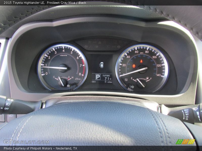 Predawn Gray Mica / Black 2015 Toyota Highlander LE
