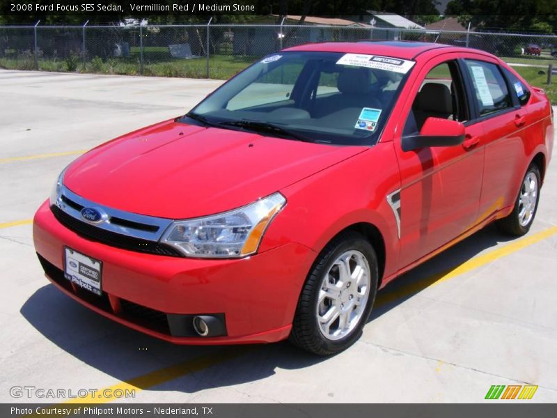 Vermillion Red / Medium Stone 2008 Ford Focus SES Sedan