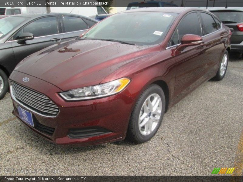 Bronze Fire Metallic / Charcoal Black 2016 Ford Fusion SE