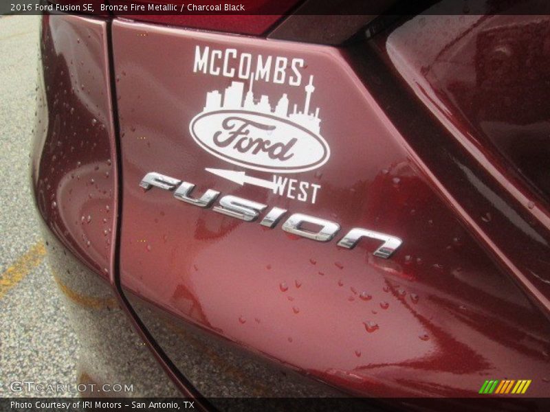 Bronze Fire Metallic / Charcoal Black 2016 Ford Fusion SE