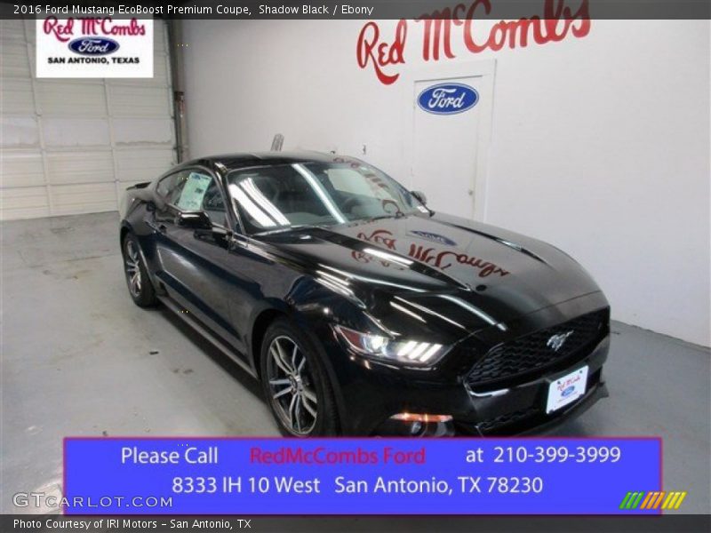 Shadow Black / Ebony 2016 Ford Mustang EcoBoost Premium Coupe