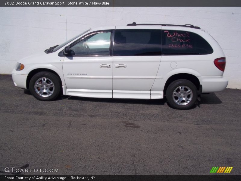 Stone White / Navy Blue 2002 Dodge Grand Caravan Sport