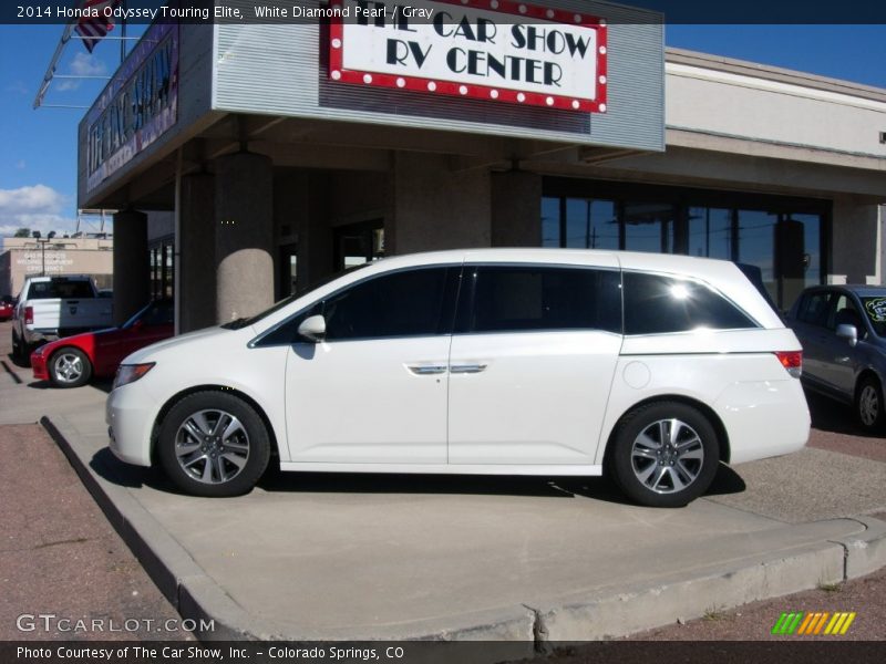 White Diamond Pearl / Gray 2014 Honda Odyssey Touring Elite