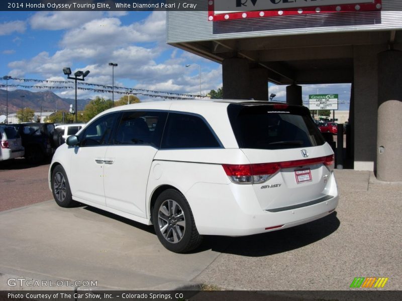 White Diamond Pearl / Gray 2014 Honda Odyssey Touring Elite