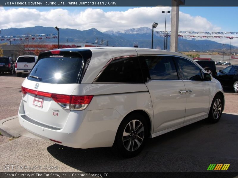 White Diamond Pearl / Gray 2014 Honda Odyssey Touring Elite