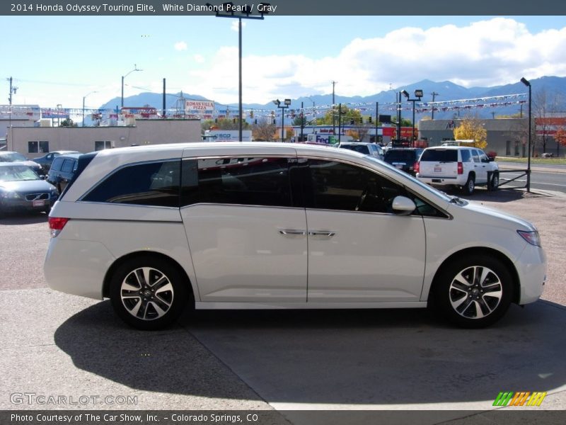 White Diamond Pearl / Gray 2014 Honda Odyssey Touring Elite