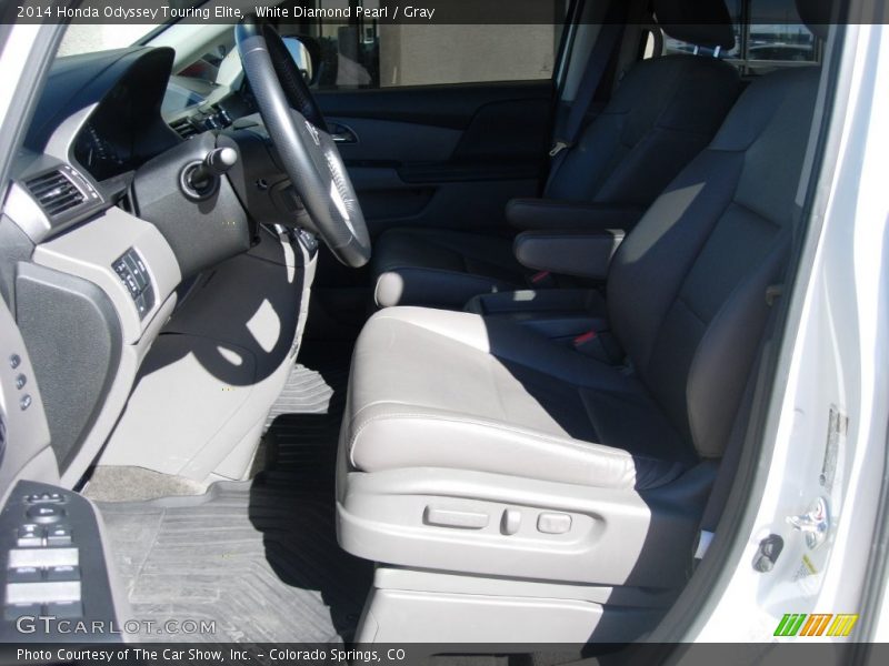 White Diamond Pearl / Gray 2014 Honda Odyssey Touring Elite