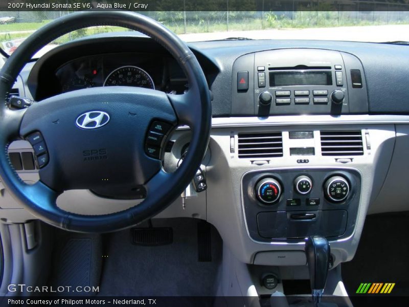 Aqua Blue / Gray 2007 Hyundai Sonata SE V6