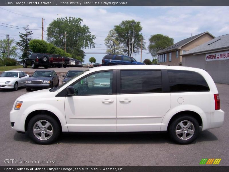 Stone White / Dark Slate Gray/Light Shale 2009 Dodge Grand Caravan SE