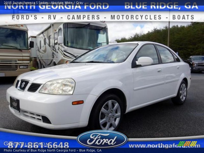 Absolute White / Gray 2005 Suzuki Forenza S Sedan