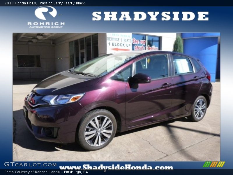 Passion Berry Pearl / Black 2015 Honda Fit EX