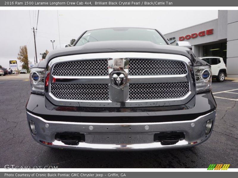 Brilliant Black Crystal Pearl / Black/Cattle Tan 2016 Ram 1500 Laramie Longhorn Crew Cab 4x4