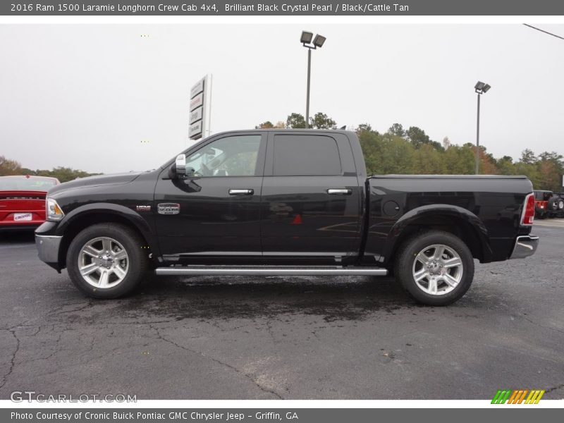 Brilliant Black Crystal Pearl / Black/Cattle Tan 2016 Ram 1500 Laramie Longhorn Crew Cab 4x4