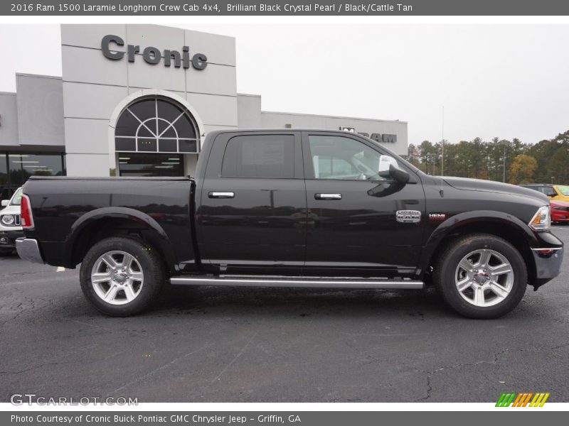 Brilliant Black Crystal Pearl / Black/Cattle Tan 2016 Ram 1500 Laramie Longhorn Crew Cab 4x4