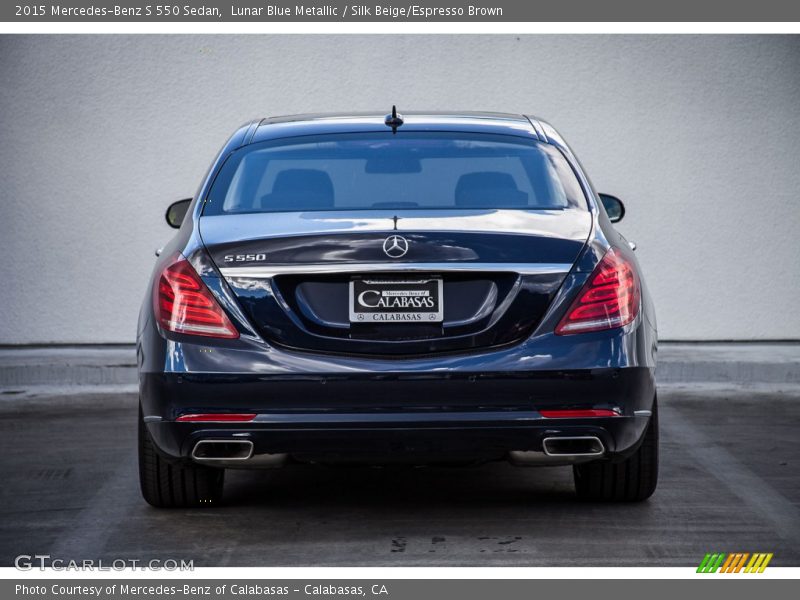 Lunar Blue Metallic / Silk Beige/Espresso Brown 2015 Mercedes-Benz S 550 Sedan