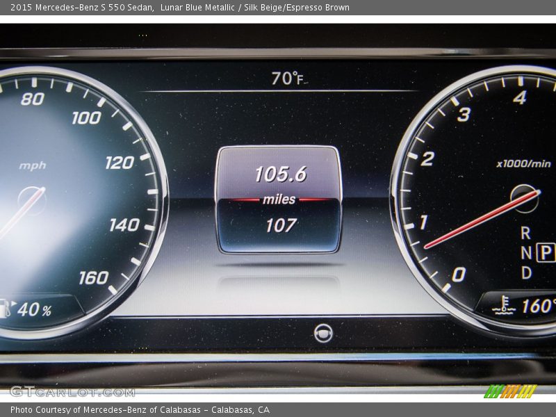 Lunar Blue Metallic / Silk Beige/Espresso Brown 2015 Mercedes-Benz S 550 Sedan