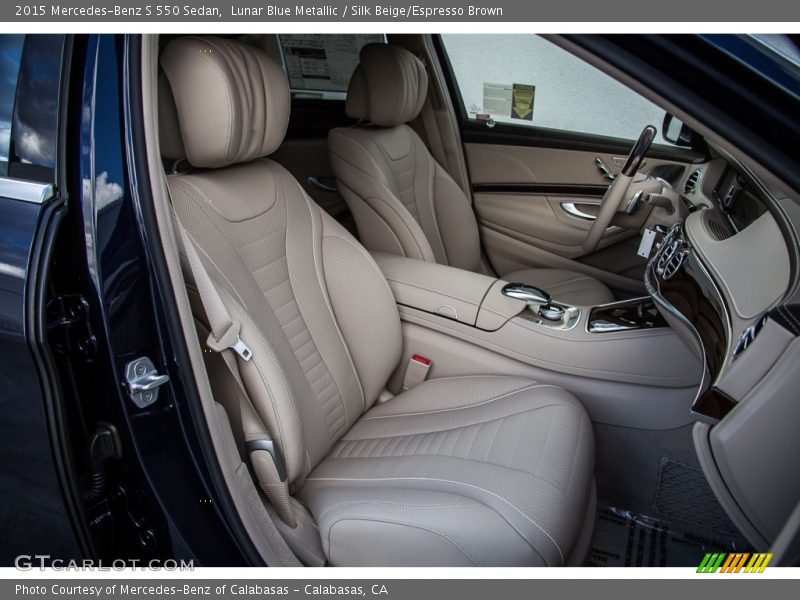 Lunar Blue Metallic / Silk Beige/Espresso Brown 2015 Mercedes-Benz S 550 Sedan