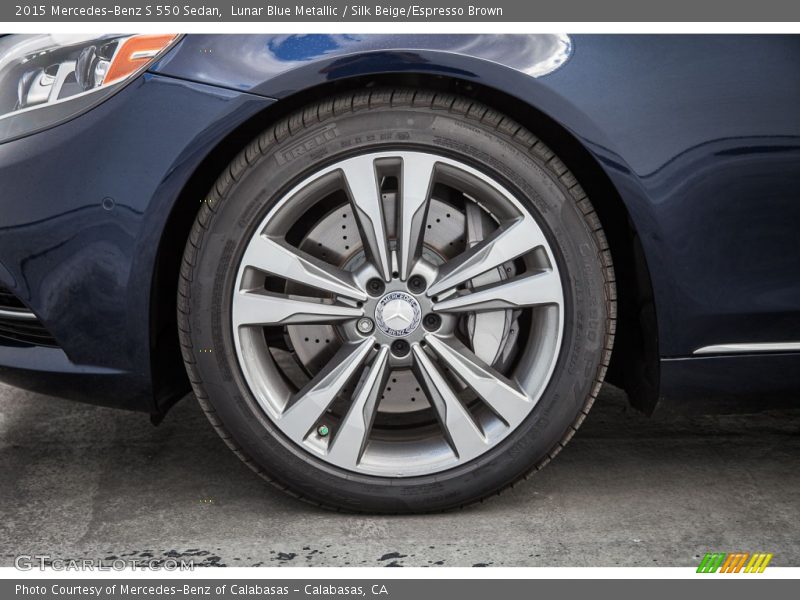 Lunar Blue Metallic / Silk Beige/Espresso Brown 2015 Mercedes-Benz S 550 Sedan