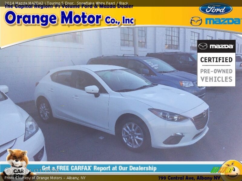 Snowflake White Pearl / Black 2014 Mazda MAZDA3 i Touring 5 Door