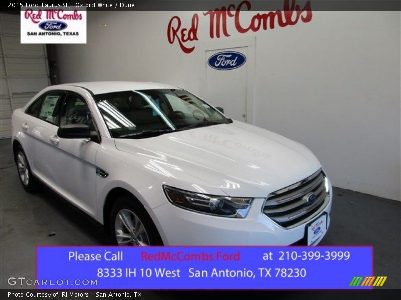 Oxford White / Dune 2015 Ford Taurus SE