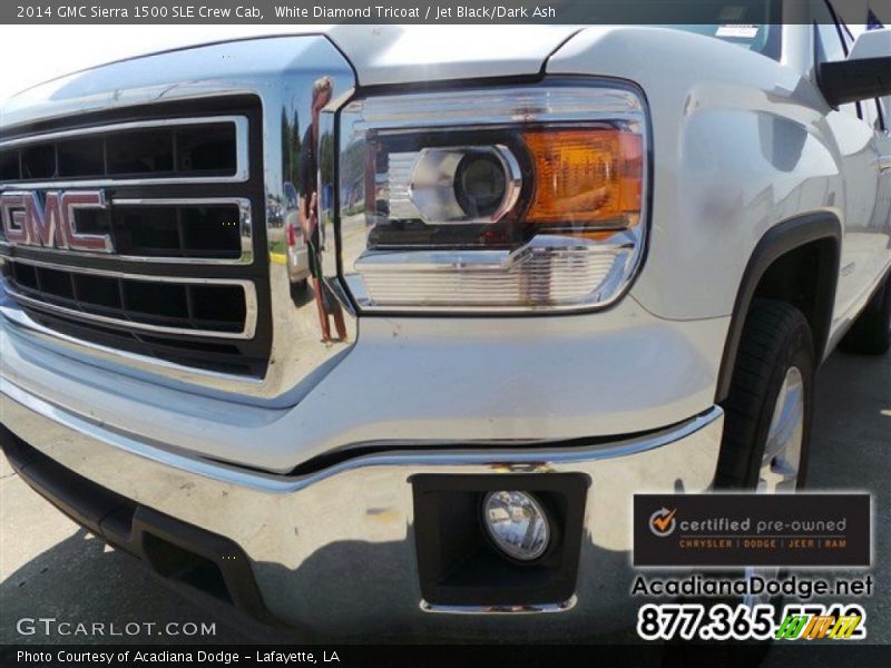 White Diamond Tricoat / Jet Black/Dark Ash 2014 GMC Sierra 1500 SLE Crew Cab