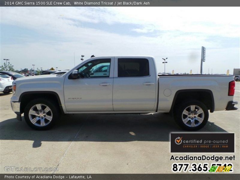 White Diamond Tricoat / Jet Black/Dark Ash 2014 GMC Sierra 1500 SLE Crew Cab